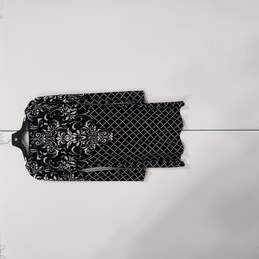 Women’s Black White Lattice Print Pullover Dress Sz XS alternative image