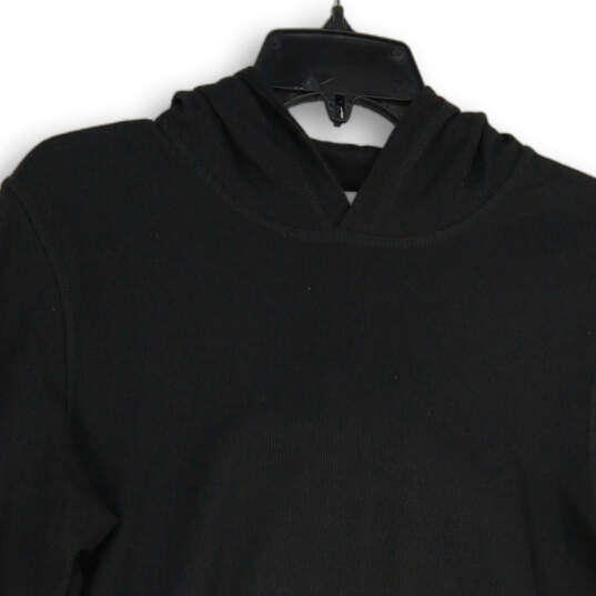 Mens Black Long Cuffed Sleeve Hooded Pullover T-Shirt Size Medium image number 4