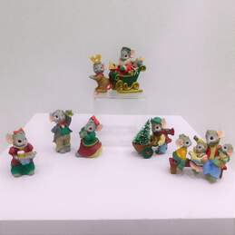 Assorted Vintage Mousekins Christmas Holiday Figurines Decor