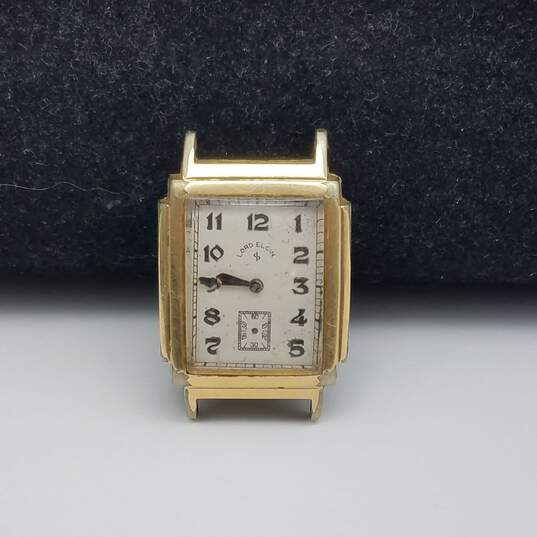 Lord Elgin E 158086 21 Jewels 26mm 14k GF Case Sub Dial Vintage Watch image number 4