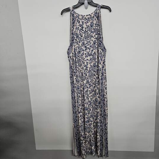 J. JILL Blue Pink Floral Print Sleeveless Dress image number 2