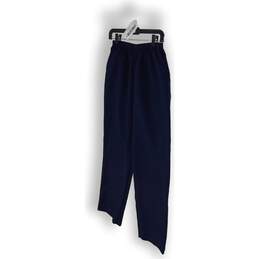 Womens Navy Blue Solid Elastic Waist Tapered Capri Knee Pant Size12 Petite alternative image