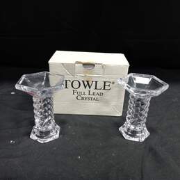 Towle Full Lead Crystal Candle Holders IOB