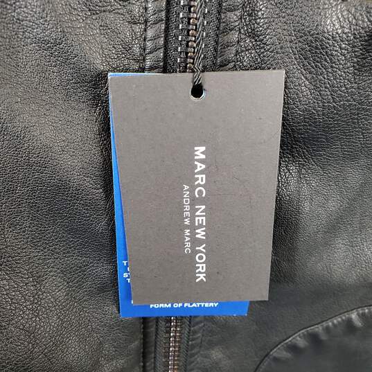 Marc New York Men Black Faux Leather Jacket M NWT image number 5