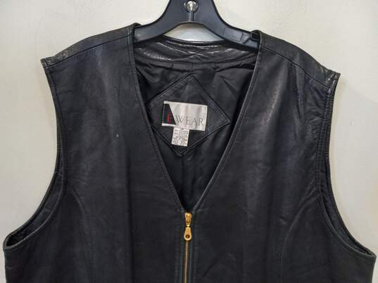 E Wear Men's Black Leather Vest Size 3X image number 4