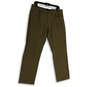 Mens Green Flat Front Pocket Regular Fit Straight Leg Chino Pants Sz 34x30 image number 1