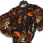 NWT Womens Black Orange Floral Tie Waist Havana Mini Dress Size 22/24 image number 3