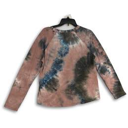 NWT Olive + Oak Womens Pink Gray Crew Neck Raglan Long Sleeve Pullover T-Shirt L alternative image