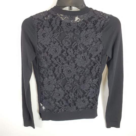 Theory Women Black Lace Long Sleeve Top P/TP image number 2