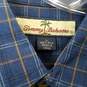 Tommy Bahama 100% Silk Men's Large LS Button Navy Blue Plaid Shirt image number 2