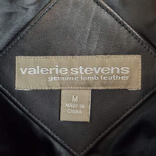 Valerie Stevens Women Black Leather Jacket M image number 5
