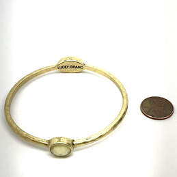 Designer Lucky Brand Gold-Tone Stone Round Shape Fashion Bangle Bracelet