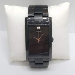 Guess Diamond Accent Black Case Men's Stainless Steel Watch
