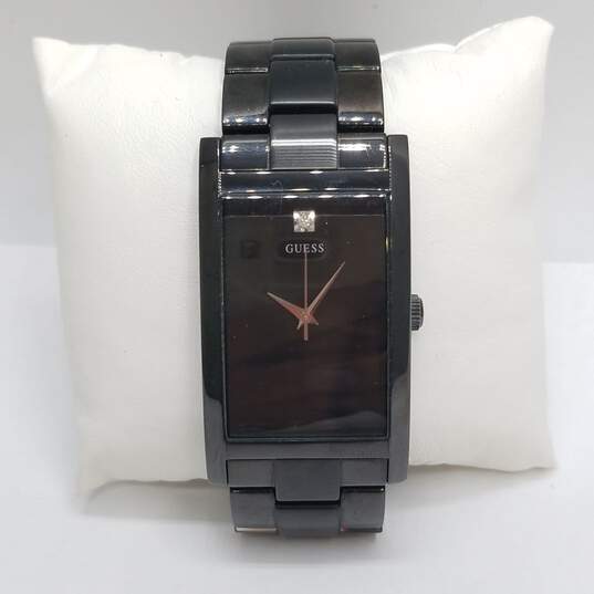 Guess Diamond Accent Black Case Men's Stainless Steel Watch image number 1