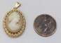Vintage 14K Yellow Gold Carved Shell Cameo Pendant 3.5g image number 2
