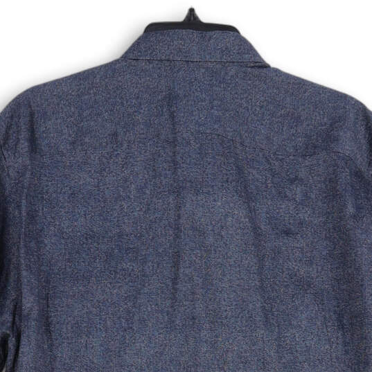 NWT Mens Blue Long Sleeve Spread Collar Button Up Dress Shirt Size 7 image number 4