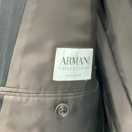 Armani Collezioni Mens Brown Notch Lapel Two Button Blazer Size 44L w/COA image number 4