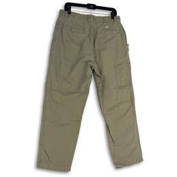 Mens Gray Flat Front Straight Leg Utility Pocket Carpenter Pants Size 34X30