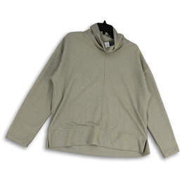 Womens Gray Stretch Mock Neck Long Sleeve Pullover Sweatshirt Size XL