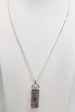 Artisan 925 Fitbit Holder Unique Locket Pendant Figaro Chain Necklace