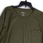Mens Green Long Sleeve Crew Neck Front Pocket Pullover T-Shirt Size 3XL image number 3