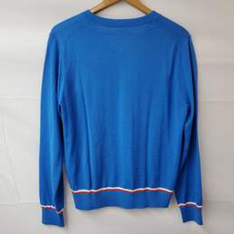 Tory Sport Performance Merino Blue V-Neck Pullover Sweater LG NWT alternative image