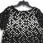 Womens Black White Polka Dot Pleated Keyhole Back Mini Dress Size 18/20 image number 4