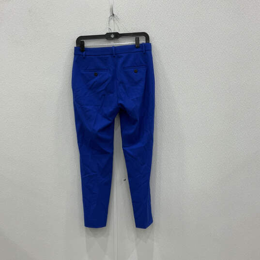 Womens Blue Flat Front Slash Pocket Straight Leg Dress Pants Size 4 image number 2
