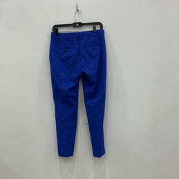 Womens Blue Flat Front Slash Pocket Straight Leg Dress Pants Size 4 alternative image