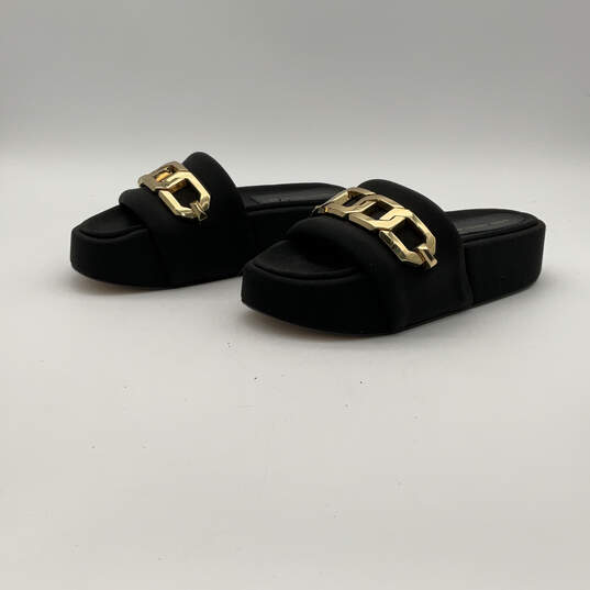Womens Neoprene Black Chain Open Toe Slip-On Slide Sandal Size 8.5 image number 2