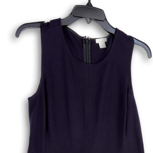 Womens Blue Sleeveless Round Neck Back Zip Fit & Flare Dress Size 6 image number 3