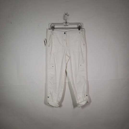 Womens Regular Fit Slash Pockets Straight Leg  Flat Front Cropped Pants Size 6 image number 1