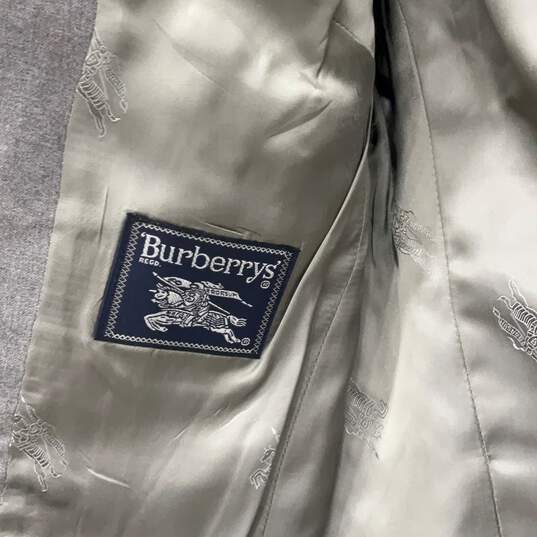 Burberry Mens Gray Notch Lapel Long Sleeve One Button Blazer With COA image number 5