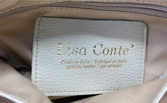 Lisa Conte Italy Ivory Shearling Lambskin Fur Shoulder Satchel Bag image number 8