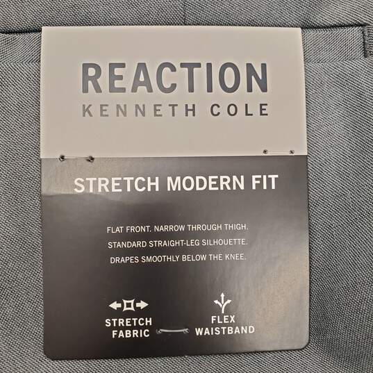 Kenneth Cole Men Grey Dress Pants Sz 34 NWT image number 3
