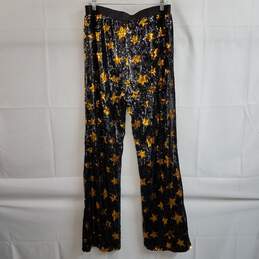 Black and gold star sequin track pants women's XXL alternative image