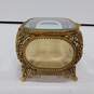 Antique Filigree Ormolu Jewelry Box with Beveled Glass Case image number 4