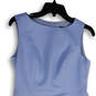 Womens Blue Round Neck Sleeveless Back Zip Knee Length A-Line Dress Size S image number 3