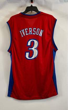 Reebok Men's Red #3 Iverson Sixers Jersey- M alternative image