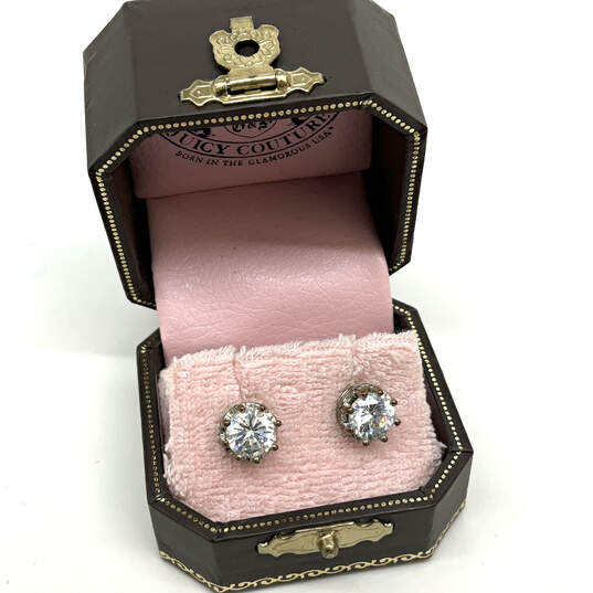 Designer Juicy Couture Black Label Princess Cubic Zirconia Studs Earrings image number 3