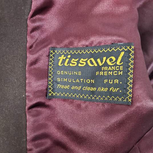 VTG France Tissavel Genuine Simulation Fur WM's Brown Coat Size 6 image number 3