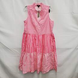 NWT J. Crew WM's Mix Pink Stripe Tiered Dress Size M