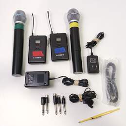 Professional Dual-Channel UHF Wireless Microphone System AWM6074U In Plano Hard Case alternative image