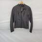 Armani Exchange Gray Faux Leather Full Zip Moto Jacket MN Size S NWT image number 1