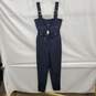 NWT We Wore What WM's Moto Navy Blue Plaid Overalls Size SM image number 1