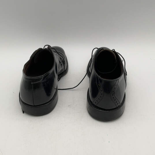 Mens Black Leather Cap Toe Wingtip Lace-Up Oxford Dress Shoes Size 10.5C image number 4