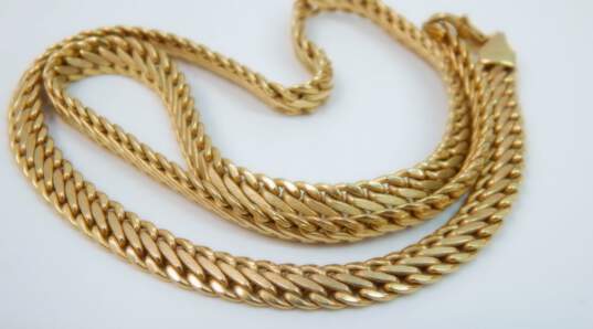 10k Yellow Gold Chunky Flattened Chain Necklace 13.2g image number 4