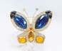 Vintage Vern O'Hara Icy Rhinestone & Gold Tone Butterfly Statement Brooch for Repair 59.8g image number 1