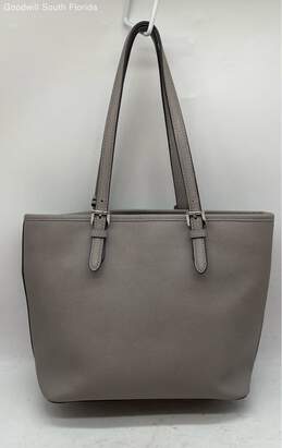 Michael Kors Womens Gray Leather Bag Charm Double Handles Tote Handbag alternative image