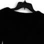 NWT Womens Black Long Sleeve Faux Diamond Lace Up Cropped Blouse Top Size M image number 4
